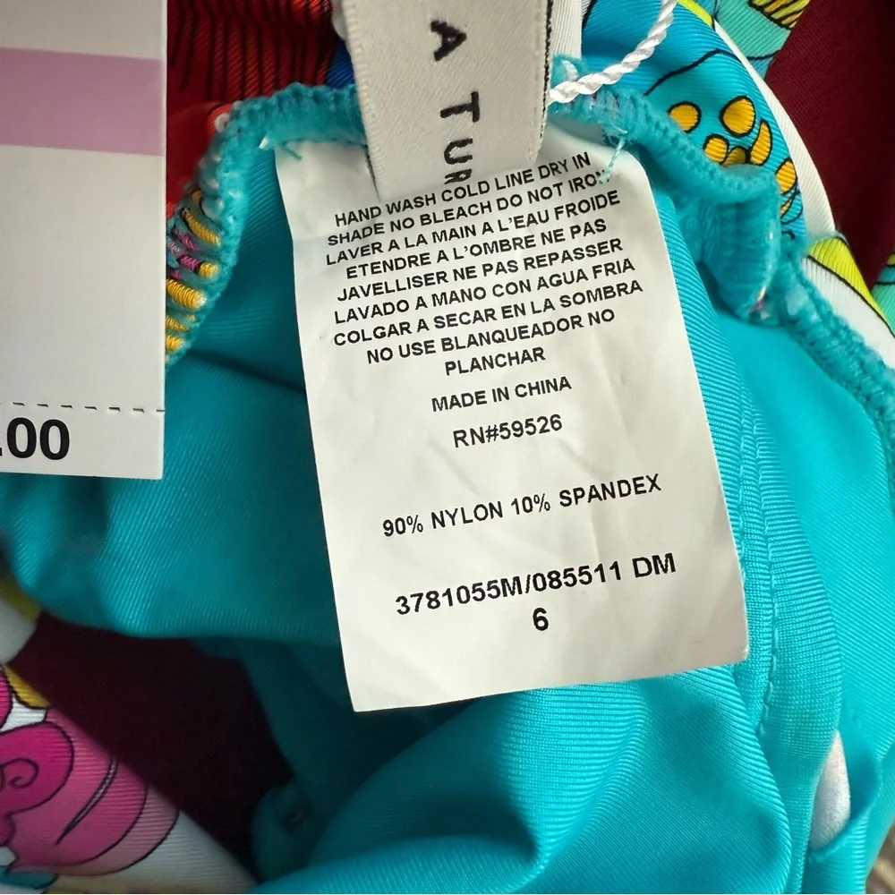 Trina Turk Red and Yellow One Piece Swimsuit - Picture 10 of 12